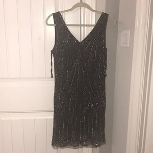 Beaded sleeveless flapper dress